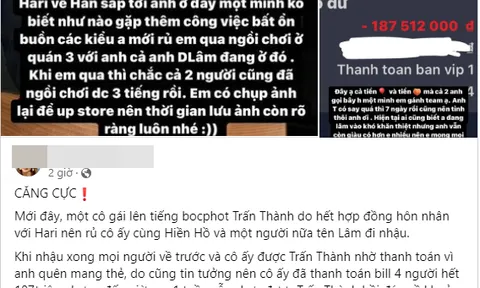 MXH rầm rộ tin một cô gái ‘bóc phốt’ Trấn Thành, còn nhắc về hợp đồng hôn nhân với Hari Won?