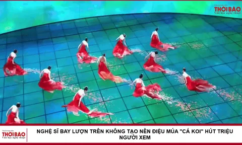 Nghệ sĩ bay lượn trên không tạo nên điệu múa "Cá coi" hút triệu người xem